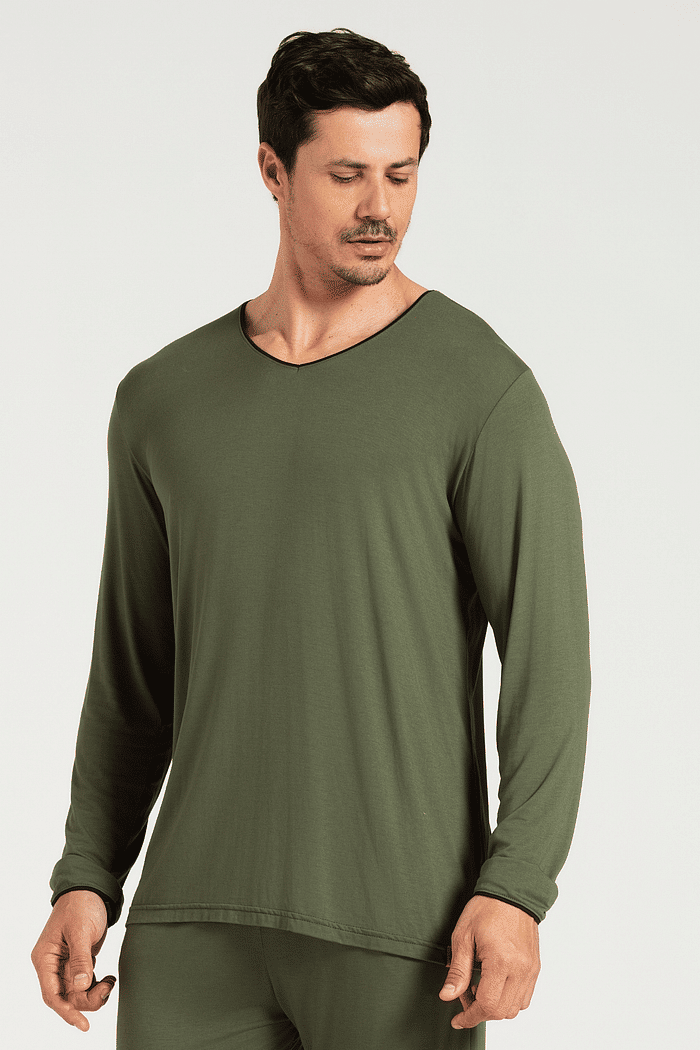PIJAMA MANGA LONGA COM CALCA EM VISCOLYCRA MASCULINO