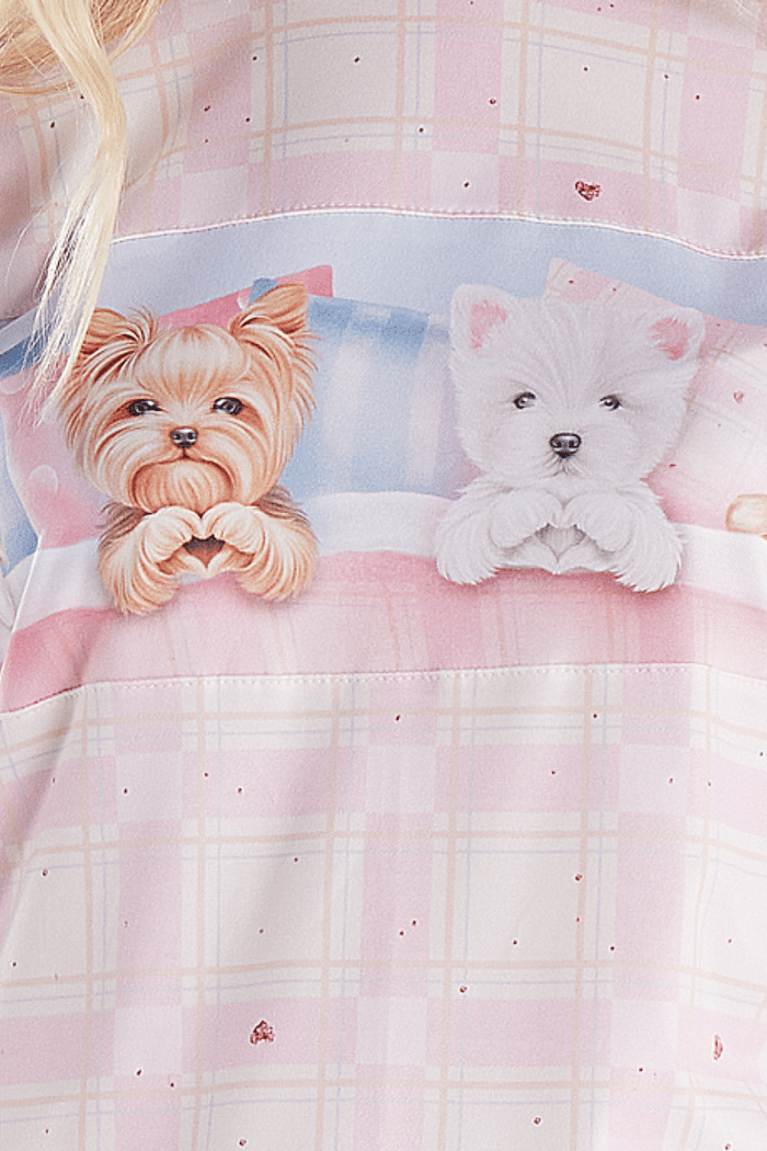 PIJAMA FEMININO INFANTIL MANGA LONGA COM CALÇA EM MALHA MODAL