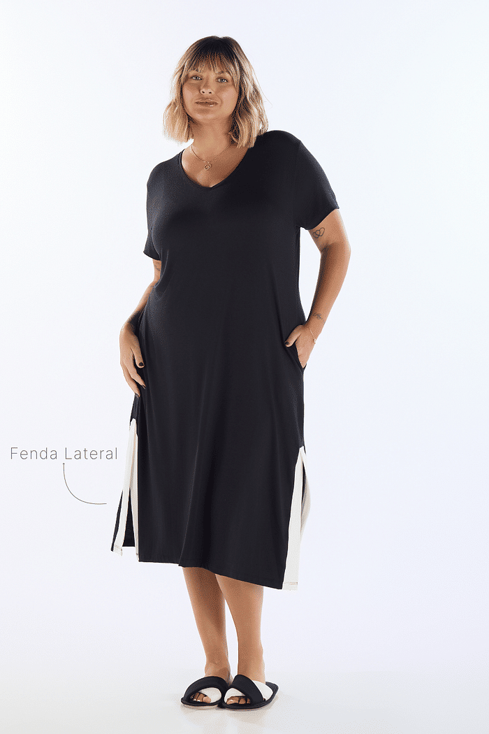 CAMISOLA MEIA MANGA EM VISCOLYCRA FEMININO