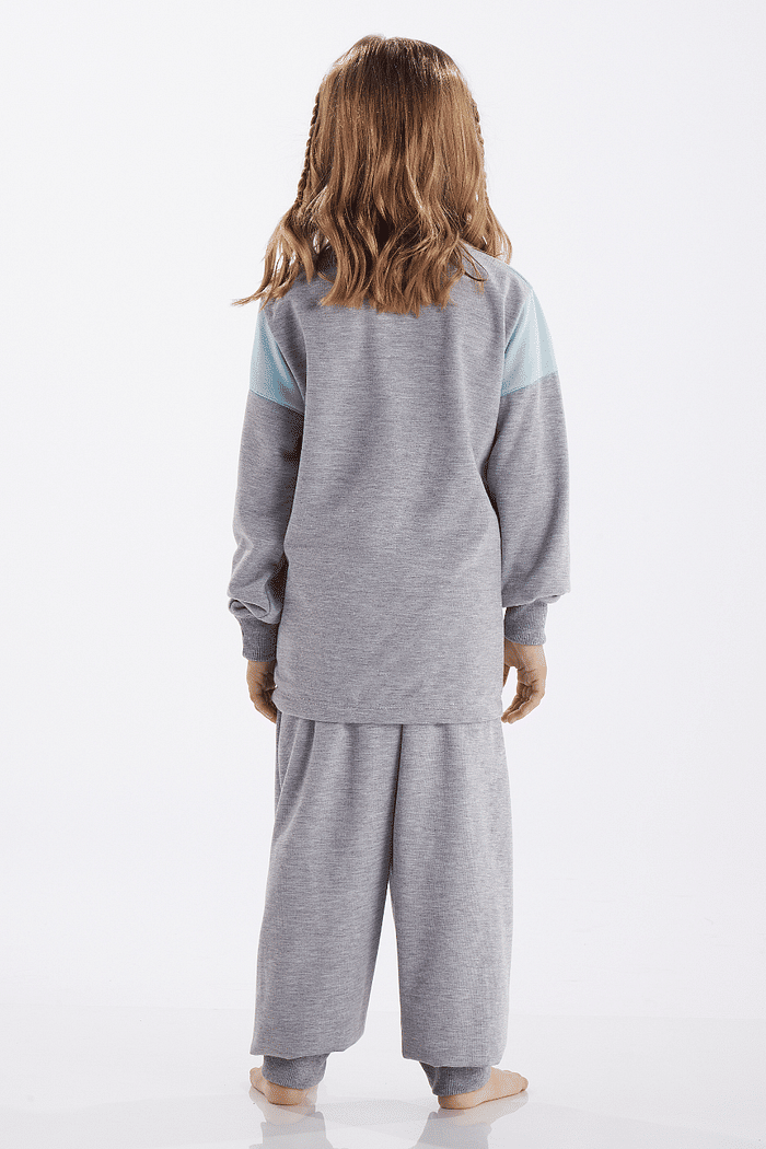 PIJAMA FEMININO INFANTIL MANGA LONGA COM CALÇA EM MOLETINHO
