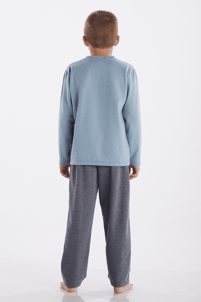 PIJAMA MASCULINO INFANTIL MANGA LONGA COM CALÇA EM MOLETINHO PELUCIADO