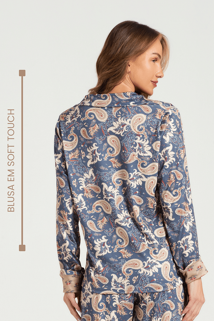 BLUSA MANGA LONGA ABERTURA FRONTAL EM MALHA SOFT TOUCH