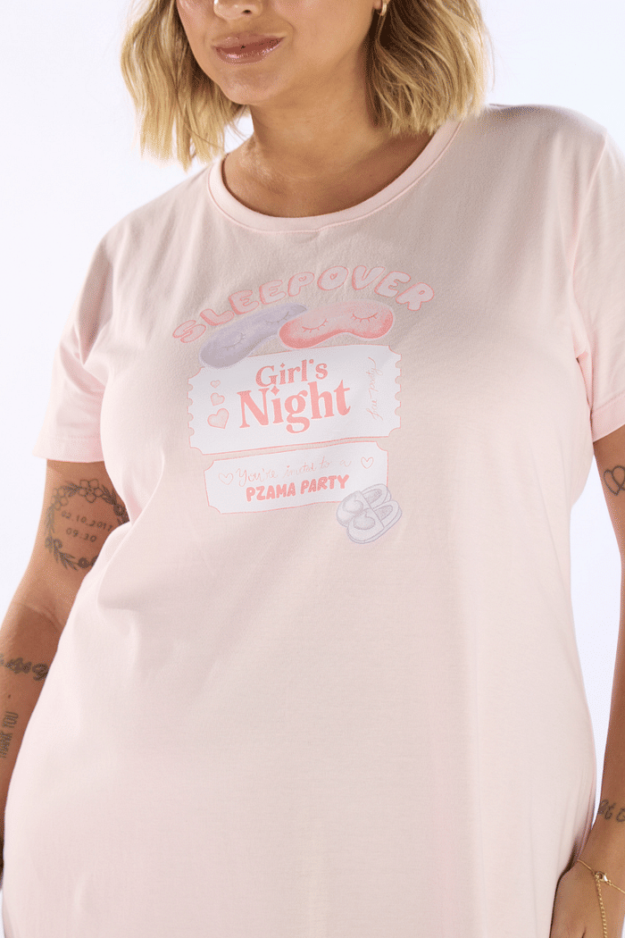 SLEEP T-SHIRT EM MEIA MALHA FEMININO 