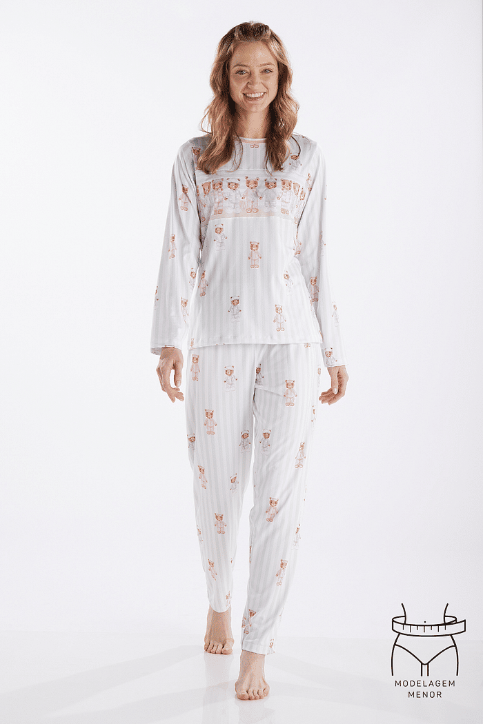 PIJAMA MANGA LONGA COM CALCA EM MODAL SUBLIMADO FEMININO
