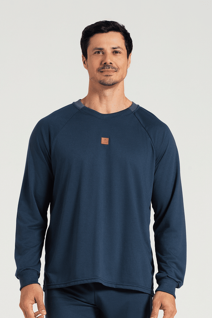 PIJAMA MANGA LONGA COM CALCA EM MOLETINHO CARECA MASCULINO 