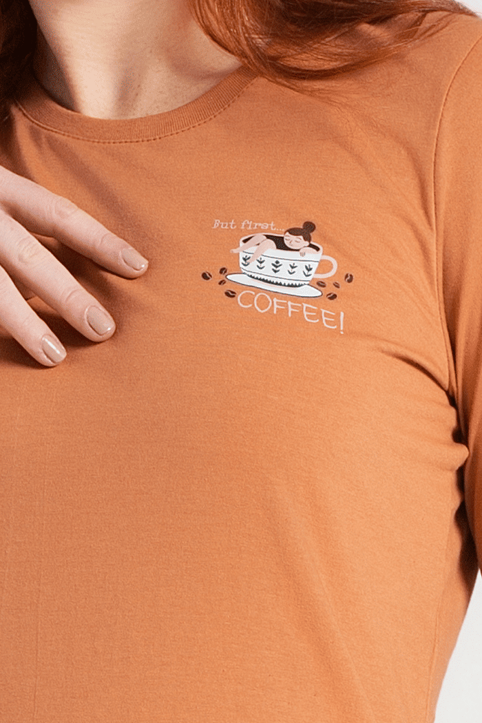 PIJAMA MANGA LONGA EM MEIA MALHA COM CALCA EM MALHA ROTATIVA FEMININO 