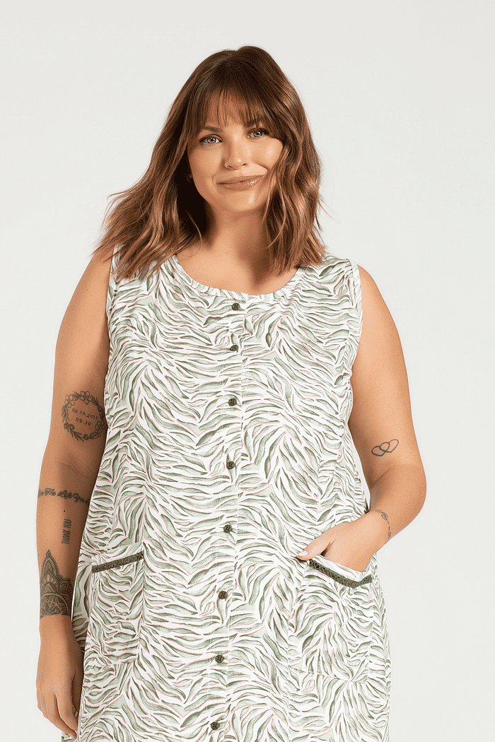 CAMISOLA REGATA ABERTURA FRONTAL EM MALHA ROTATIVA FEMININO 