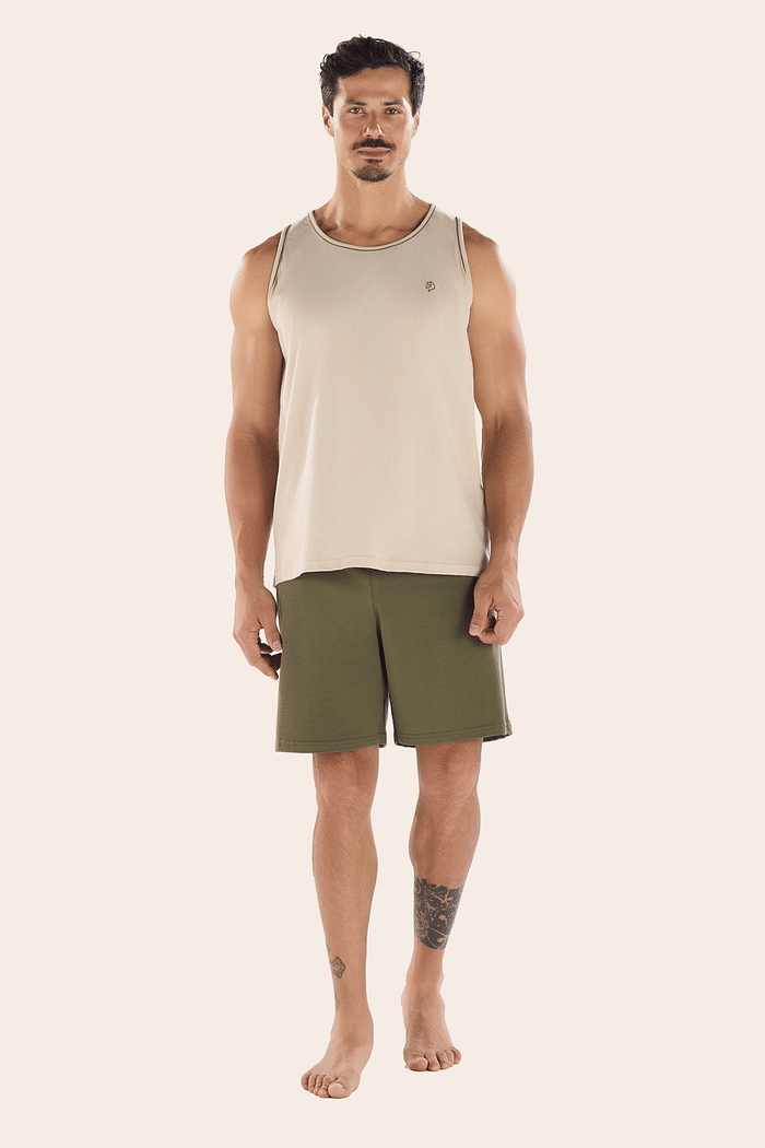 PIJAMA REGATA COM BERMUDA EM MEIA MALHA MASCULINO 