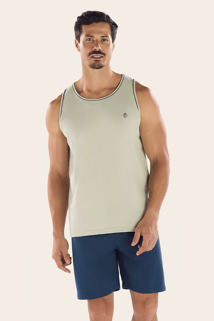 PIJAMA REGATA COM BERMUDA EM MEIA MALHA MASCULINO 