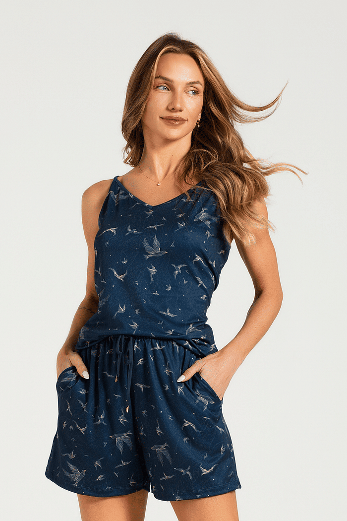 PIJAMA ALCAS COM SHORTS EM MALHA SOFT TOUCH FEMININO 