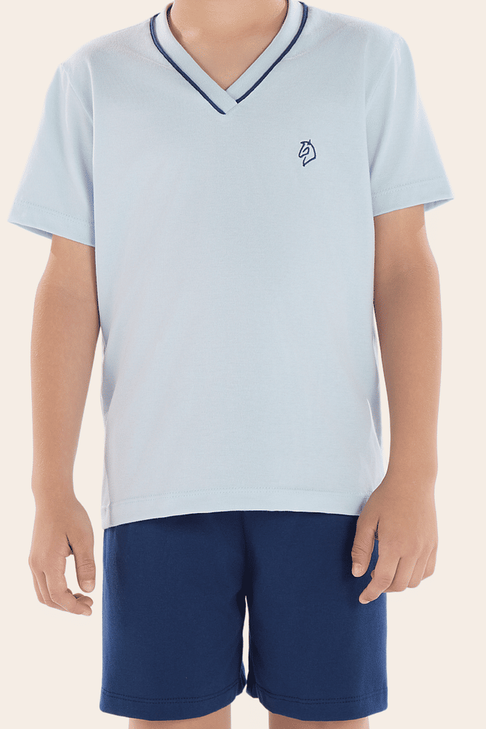 PIJAMA MEIA MANGA COM BERMUDA EM MEIA MALHA MASCULINO 