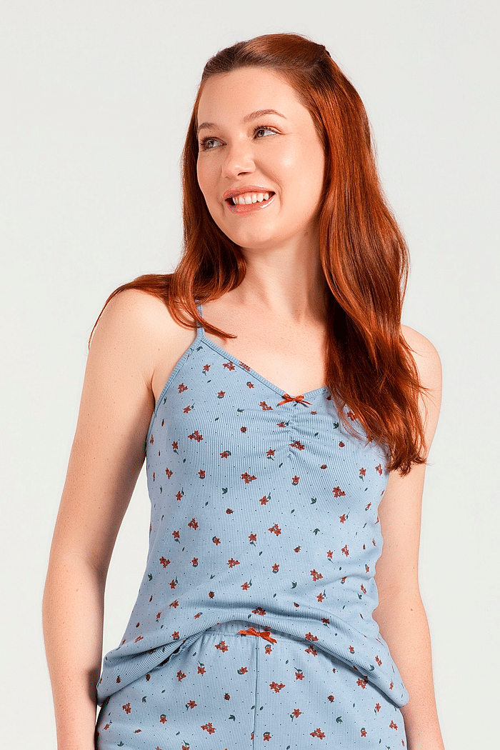 BLUSA ALÇAS EM RIBANA DE VISCOSE ROTATIVA FEMININA 