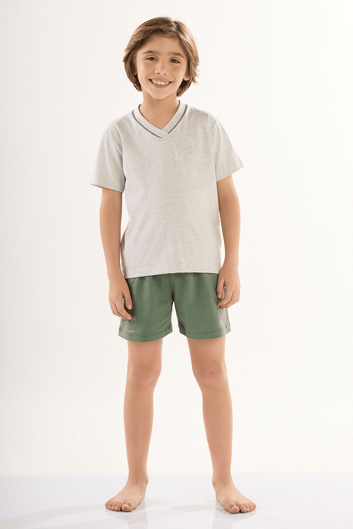 PIJAMA MEIA MANGA COM BERMUDA EM MEIA MALHA MASCULINO 