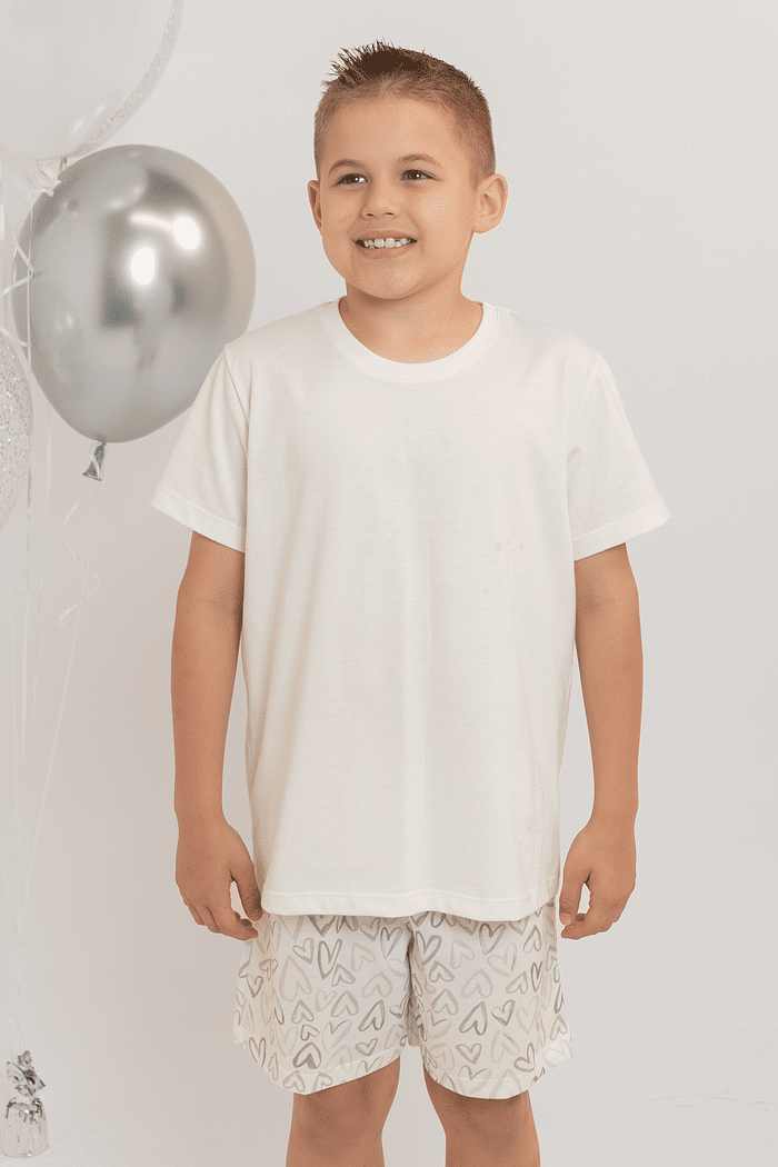 PIJAMA MEIA MANGA EM MEIA MALHA COM BERMUDA EM MALHA ROTATIVA MASCULINO 