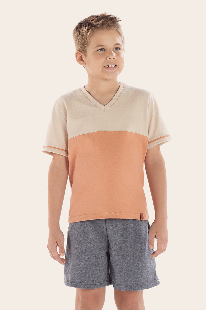 PIJAMA MEIA MANGA COM BERMUDA EM MEIA MALHA MASCULINO 