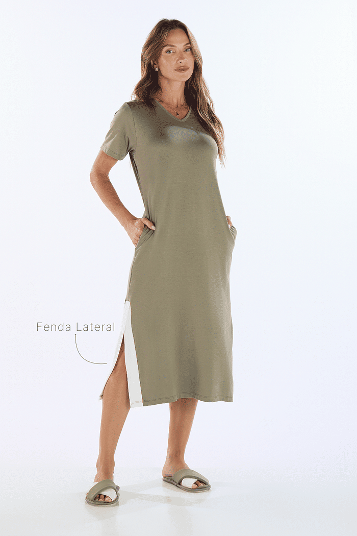 CAMISOLA MEIA MANGA EM VISCOLYCRA FEMININO