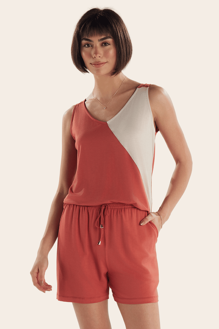 PIJAMA REGATA COM SHORTS EM VISCOLYCRA FEMININO 
