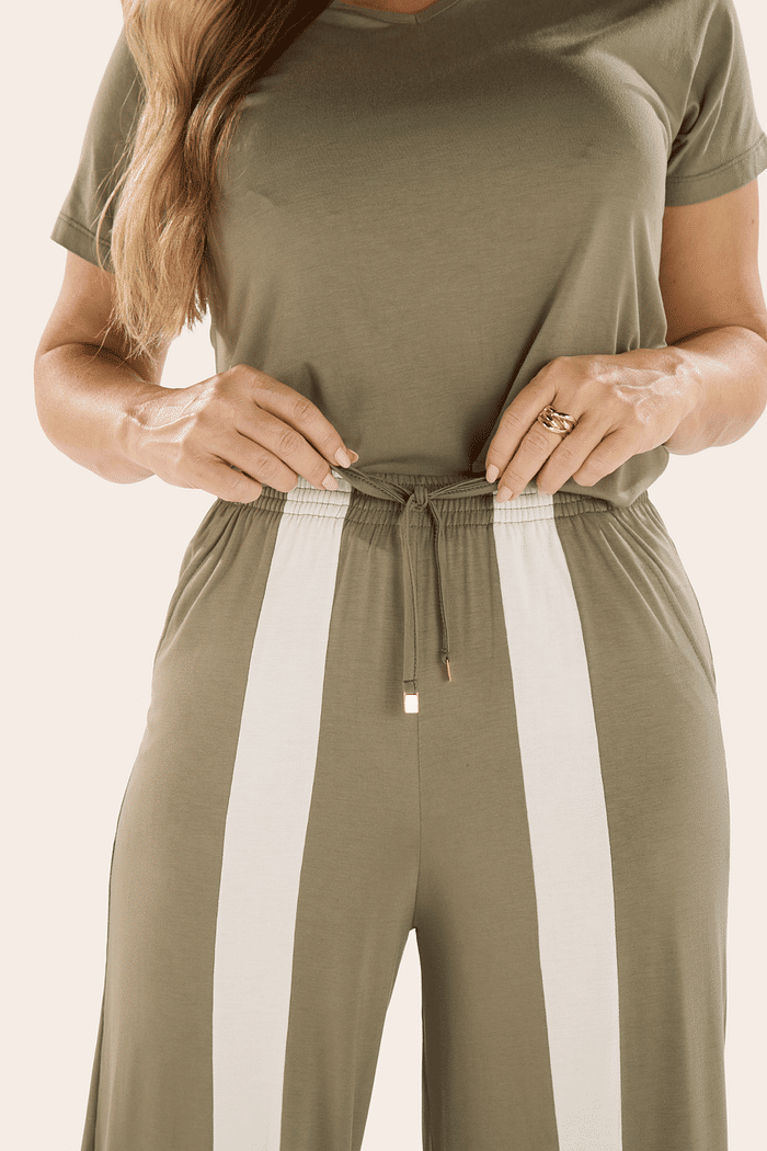 PIJAMA MEIA MANGA COM CALCA EM VISCOLYCRA FEMININO