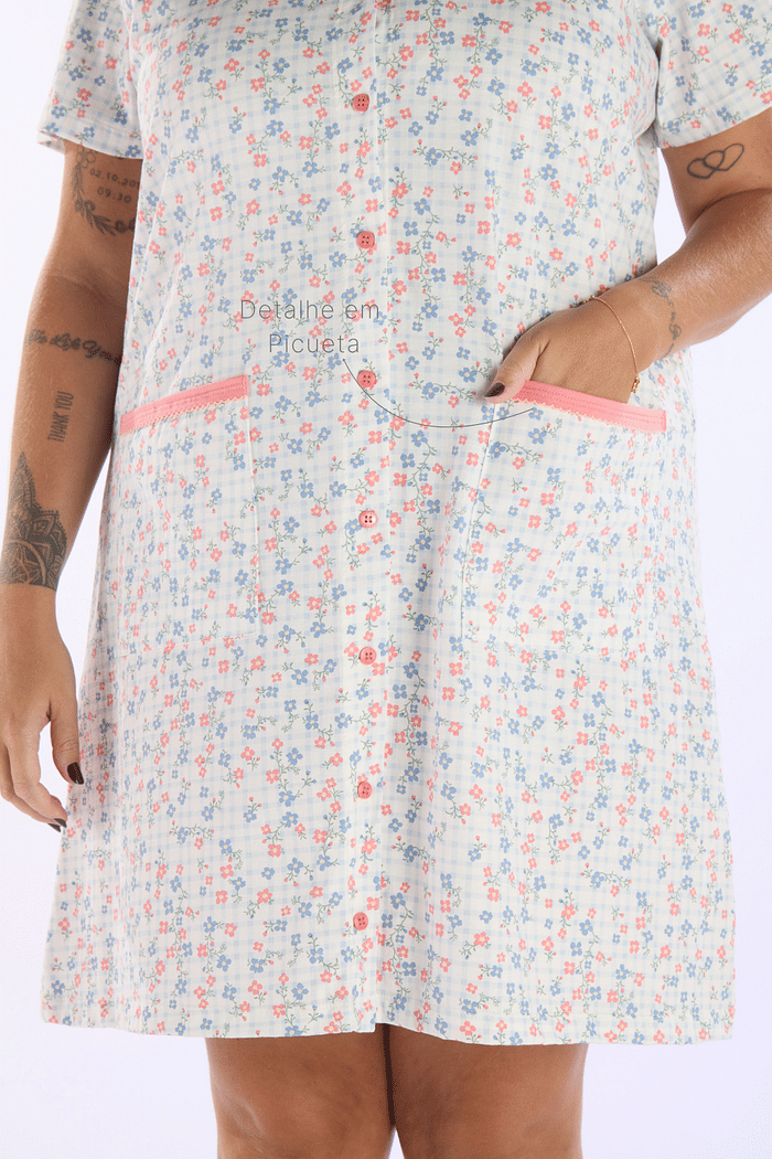 CAMISOLA MEIA MANGA ABERTURA FRONTAL EM MALHA ROTATIVA FEMININO 