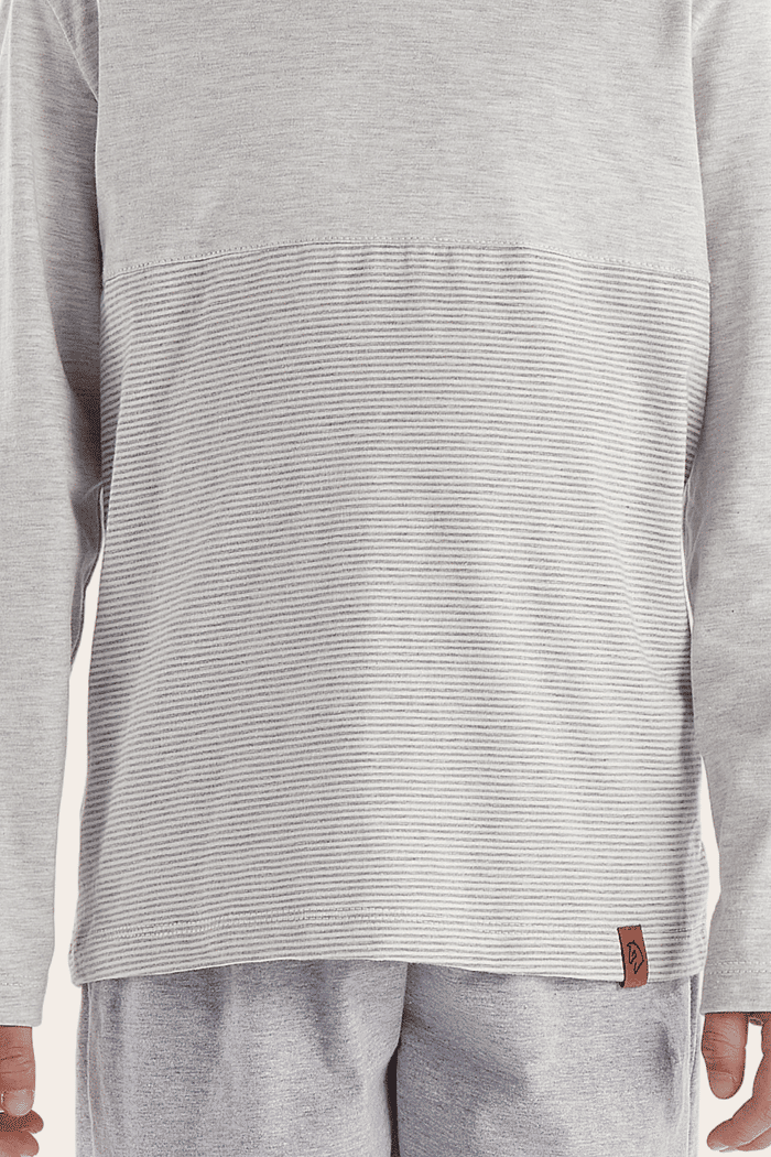 PIJAMA MANGA LONGA COM CALCA EM MEIA MALHA MASCULINO 