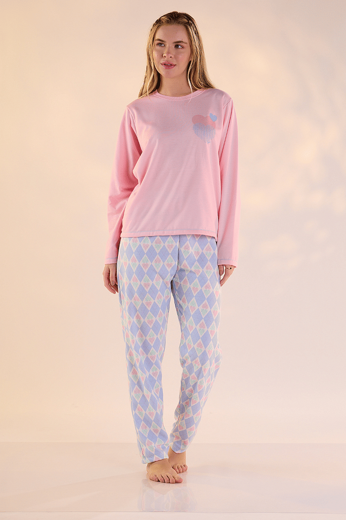 PIJAMA LONGO MOLETINHO FEMININO