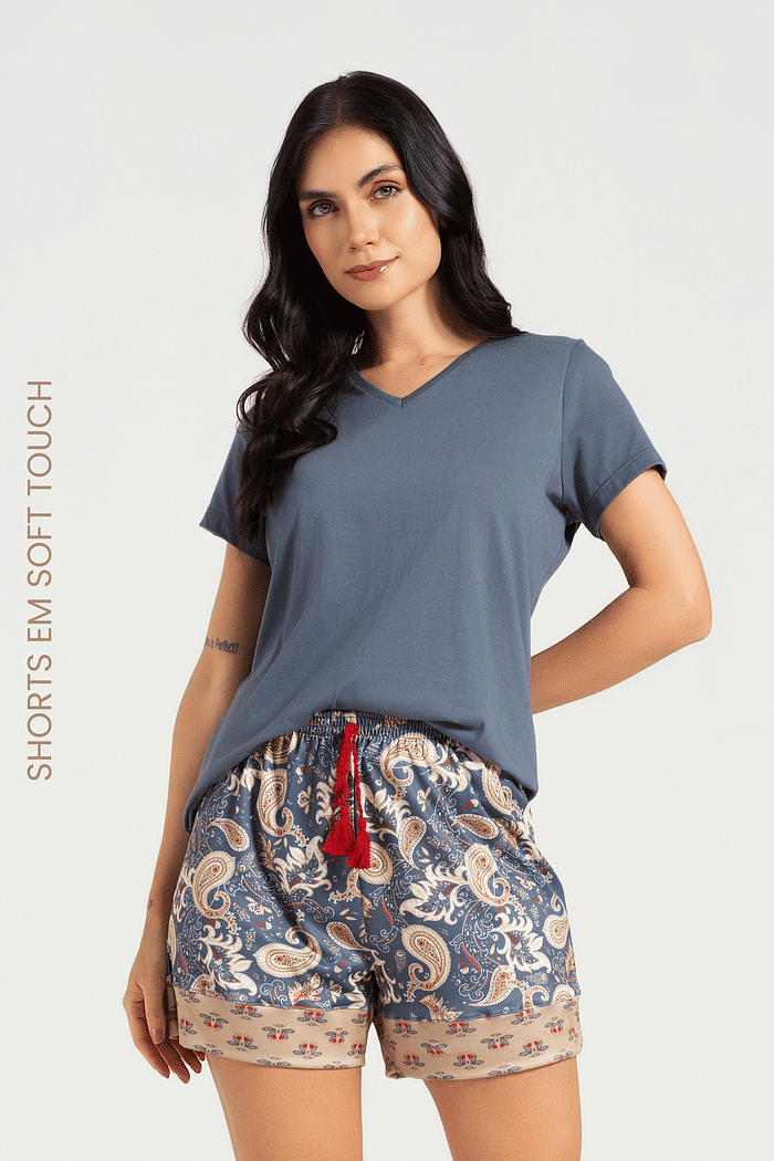 SHORTS EM MALHA SOFT TOUCH FEMININO 