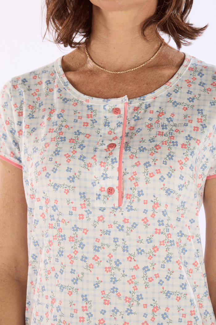 CAMISOLA MEIA MANGA COM PEITILHO EM MALHA ROTATIVA FEMININO