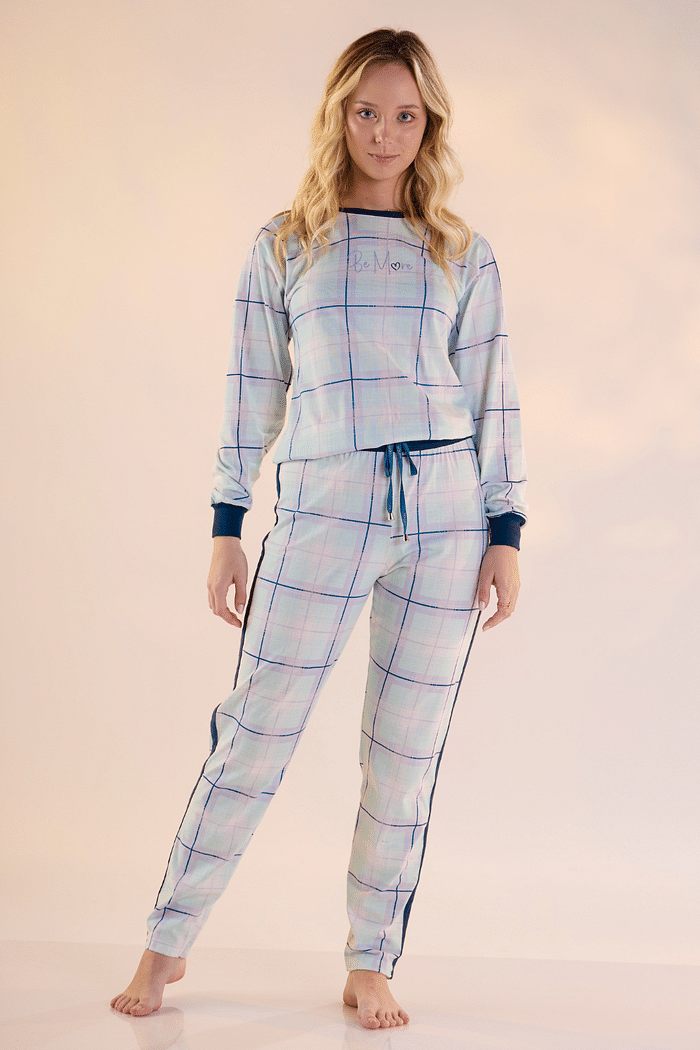 PIJAMA LONGO MALHA ESTAMPADA FEMININO