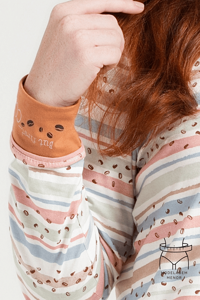 PIJAMA MANGA LONGA COM CALCA EM MALHA ROTATIVA FEMININO 