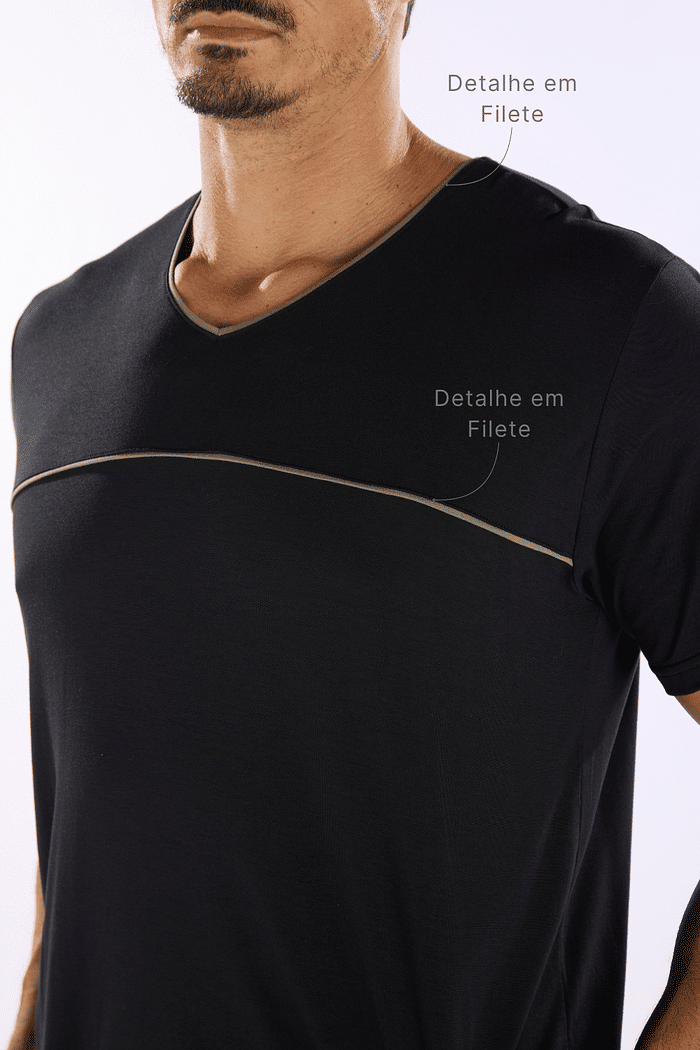 PIJAMA MEIA MANGA COM BERMUDA EM VISCOLYCRA MASCULINO