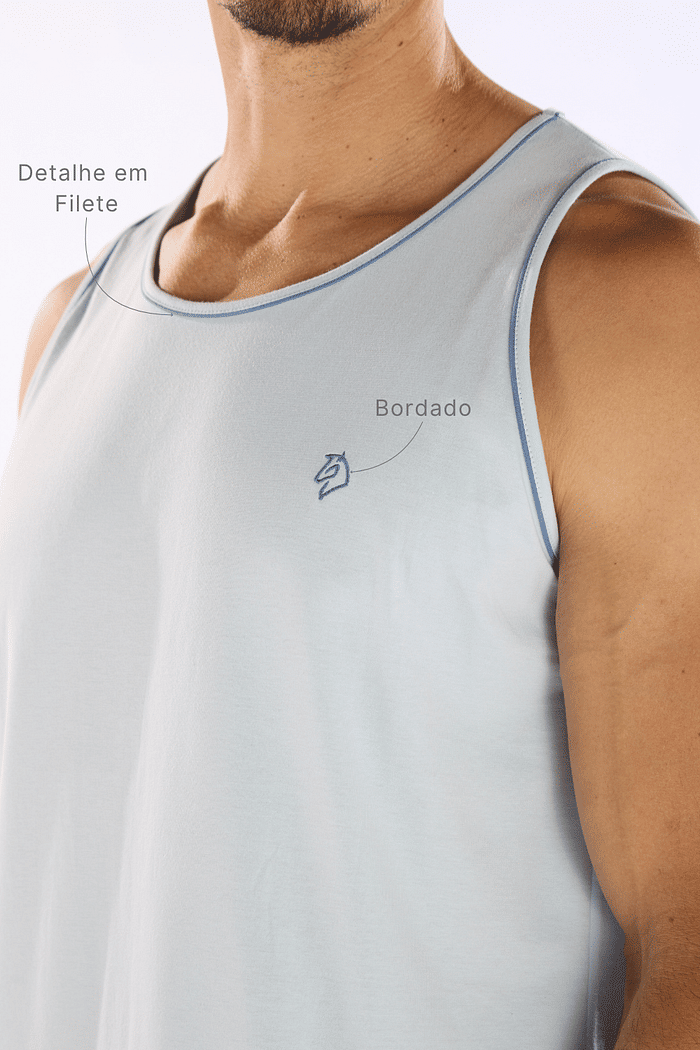 PIJAMA REGATA COM BERMUDA EM MEIA MALHA MASCULINO