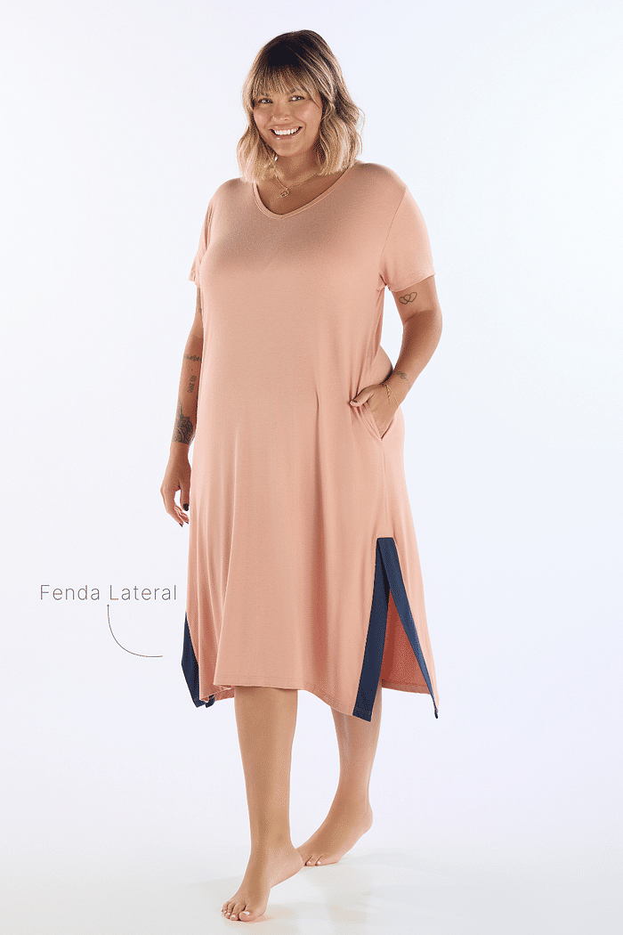 CAMISOLA MEIA MANGA EM VISCOLYCRA FEMININO