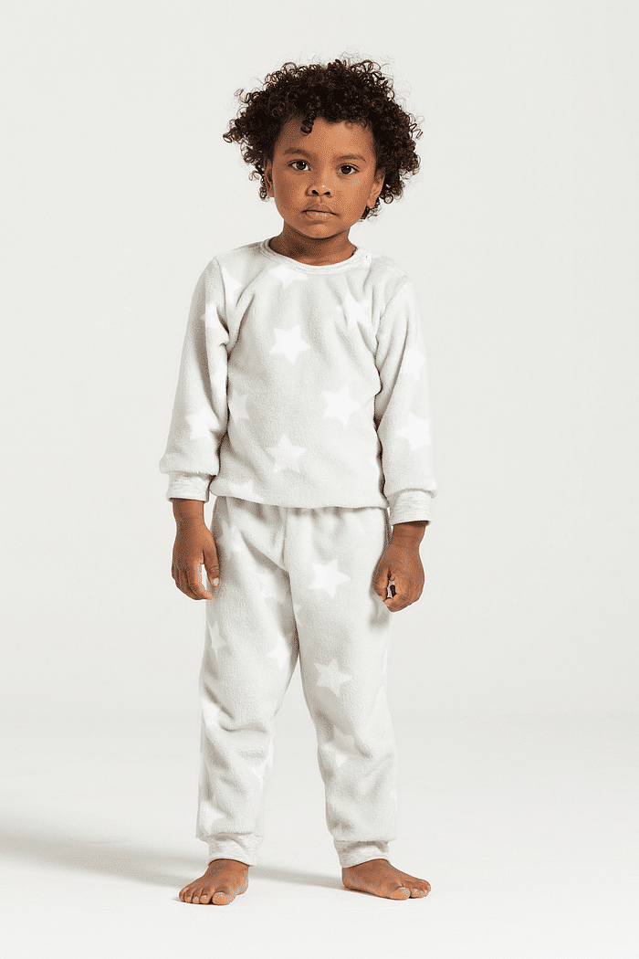 PIJAMA MANGA LONGA COM CALCA EM FLEECE ROTATIVO INFANTIL 