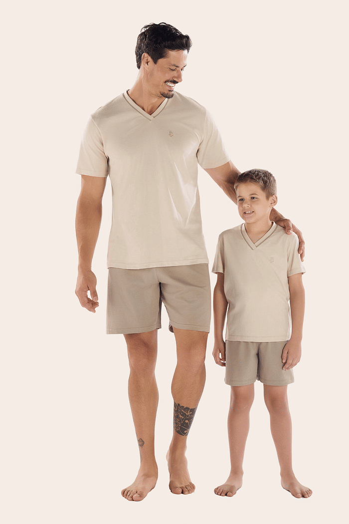 PIJAMA MEIA MANGA COM BERMUDA EM MEIA MALHA MASCULINO 