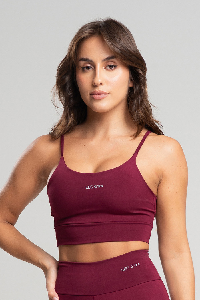 Top Feminino Fitness Bordô