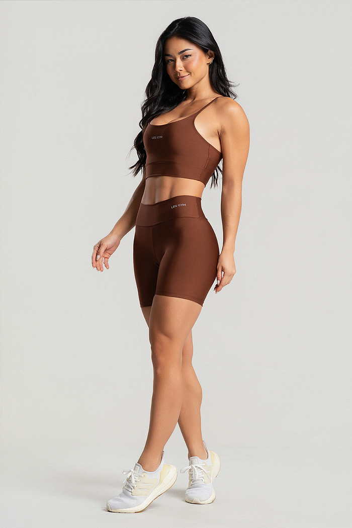 Conjunto Feminino Fitness Shorts e Top Avelã