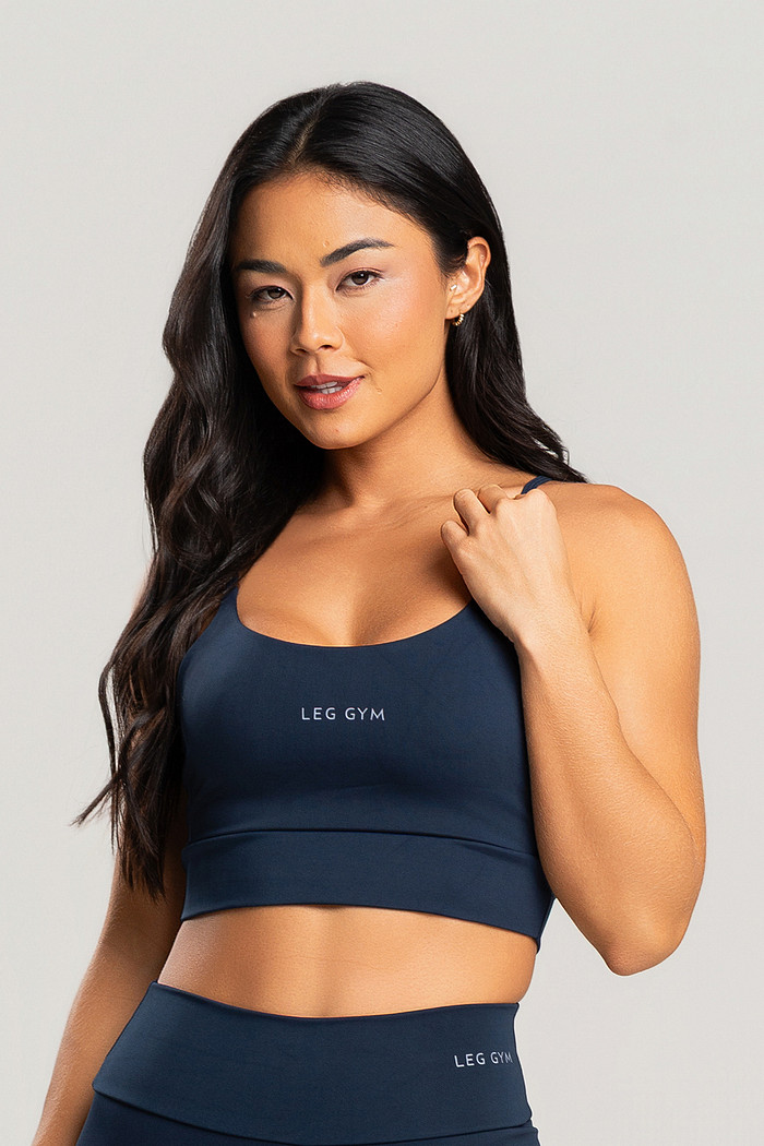 Top Feminino Fitness Marinho