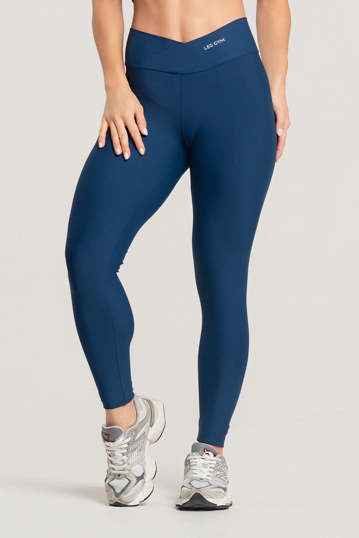 Legging Feminina Fitness Cós Transpassado Marinho