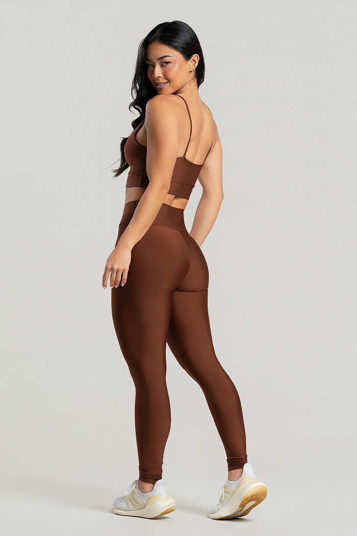 Conjunto Feminino Fitness Legging e Top Avelã