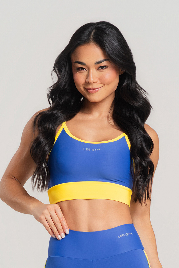 Top Feminino Fitness Brasil Azul