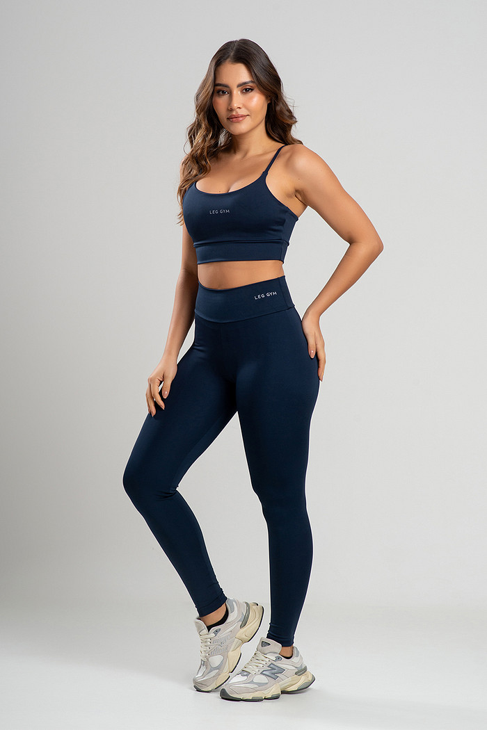 Conjunto Feminino PowerSlim Legging e Top Marinho