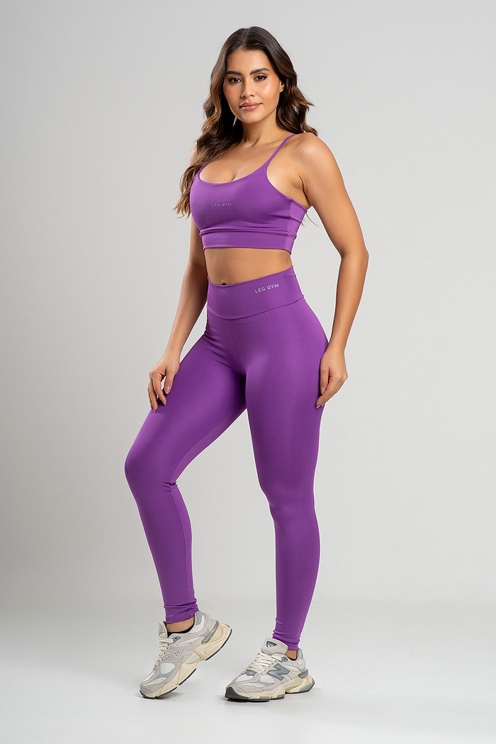 Conjunto Feminino Fitness Legging e Top Roxo