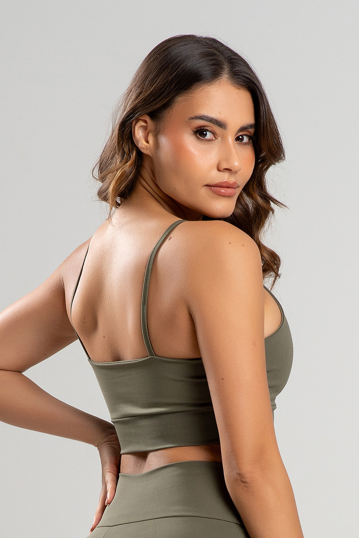 Top Feminino Fitness Verde Musgo