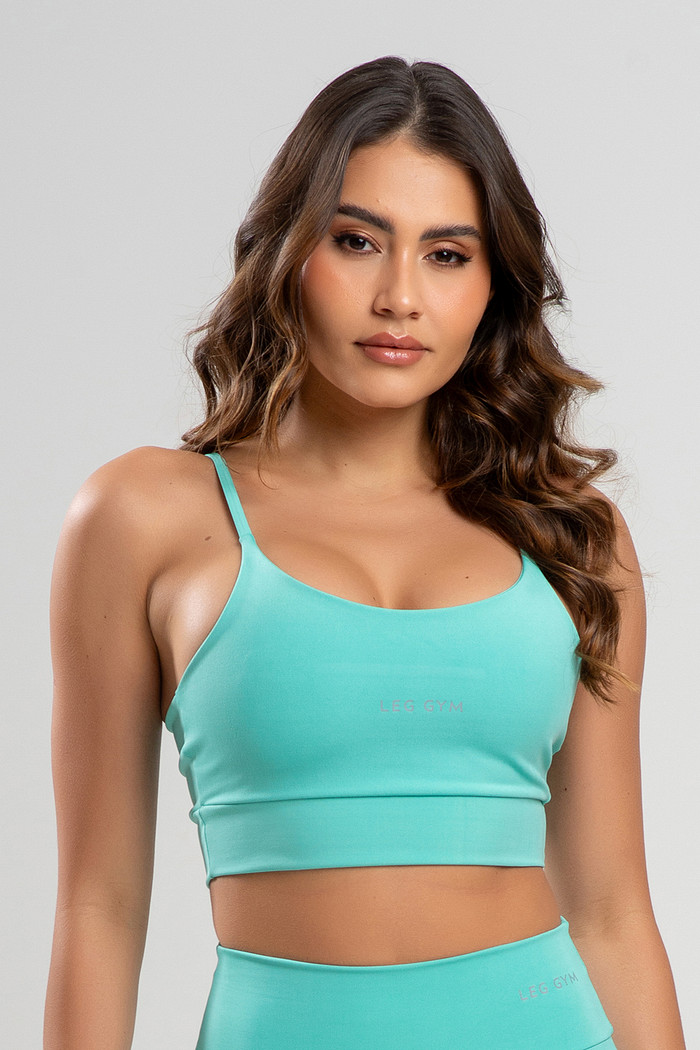 Top Feminino Fitness Turquesa