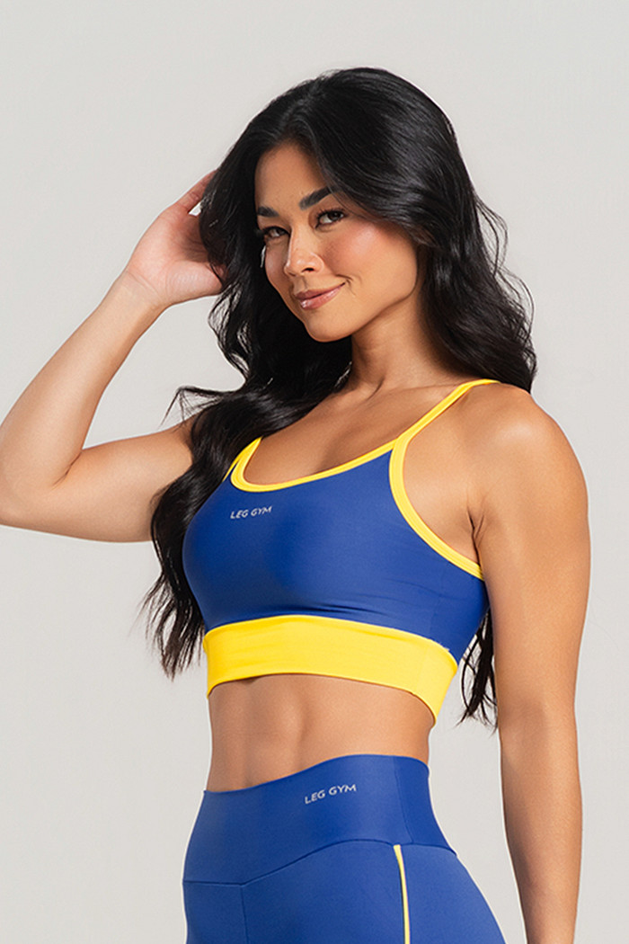 Top Feminino Fitness Brasil Azul