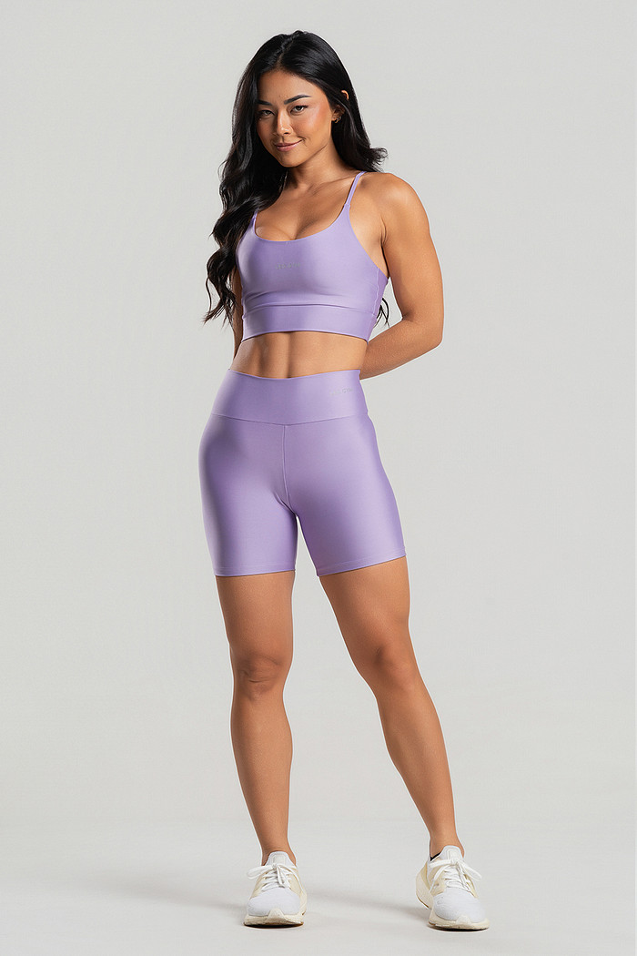 Conjunto Feminino Fitness Shorts e Top Lilás