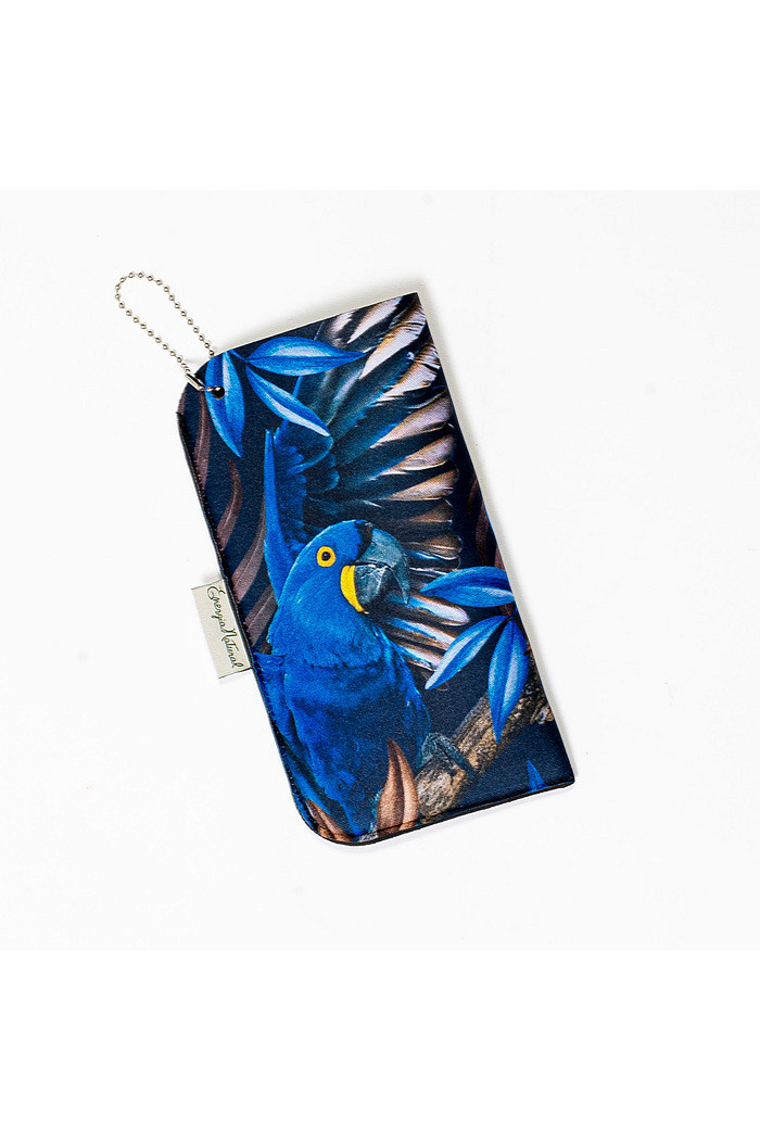 Porta Celular Arara Tons Azul e Marrom