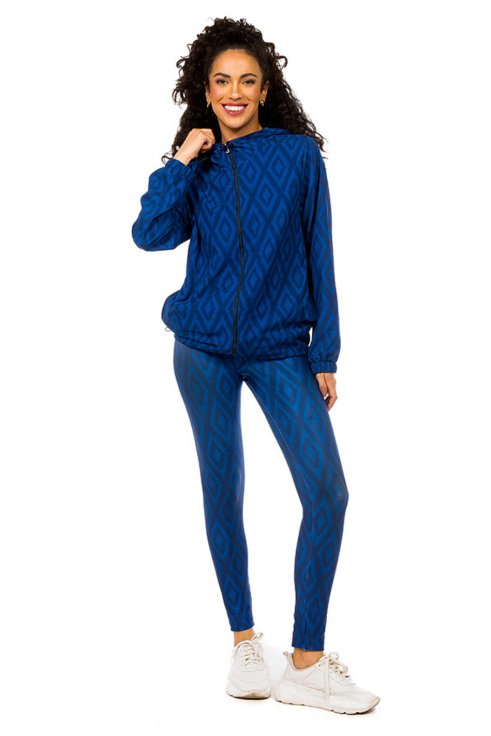 Jaqueta Corta Vento EcoVentura Maxi Arara Fundo Azul