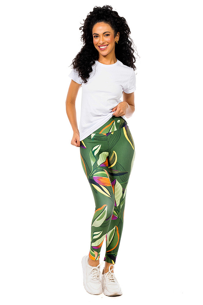 Calça Legging Tucano Folhas Verde