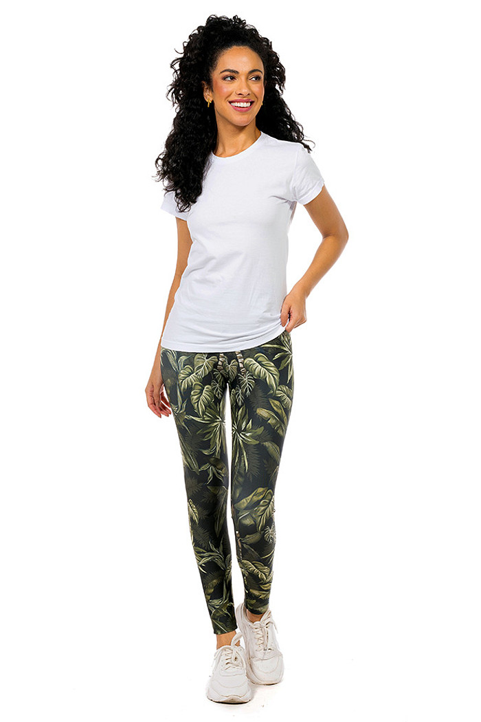 Calça Legging Folhagens Off